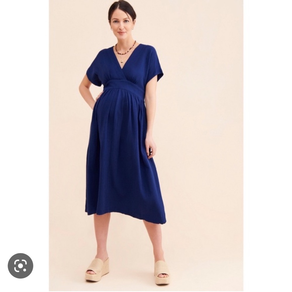 HATCH Maternity Carolina Dress In Blue